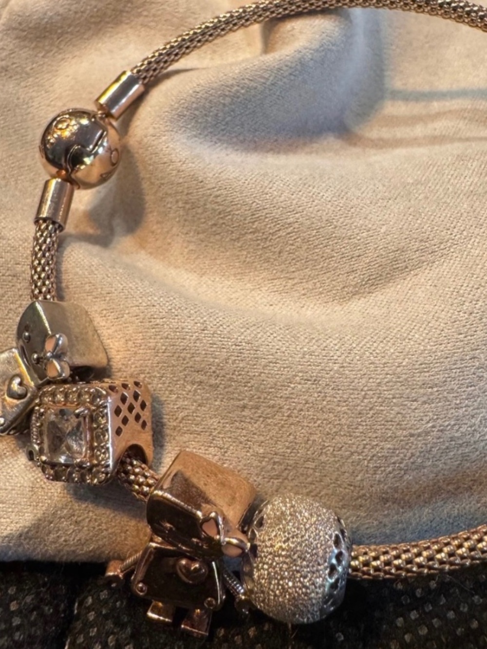 Pandora Mesh Bracelet with Charms
